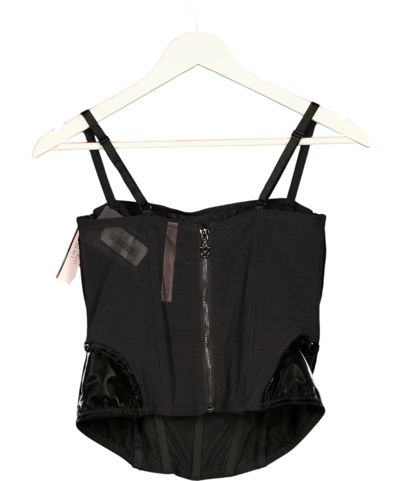 Victoria's Secret Black Secret Desire Lines Embroidery Corset Top Black, size UK L — back
