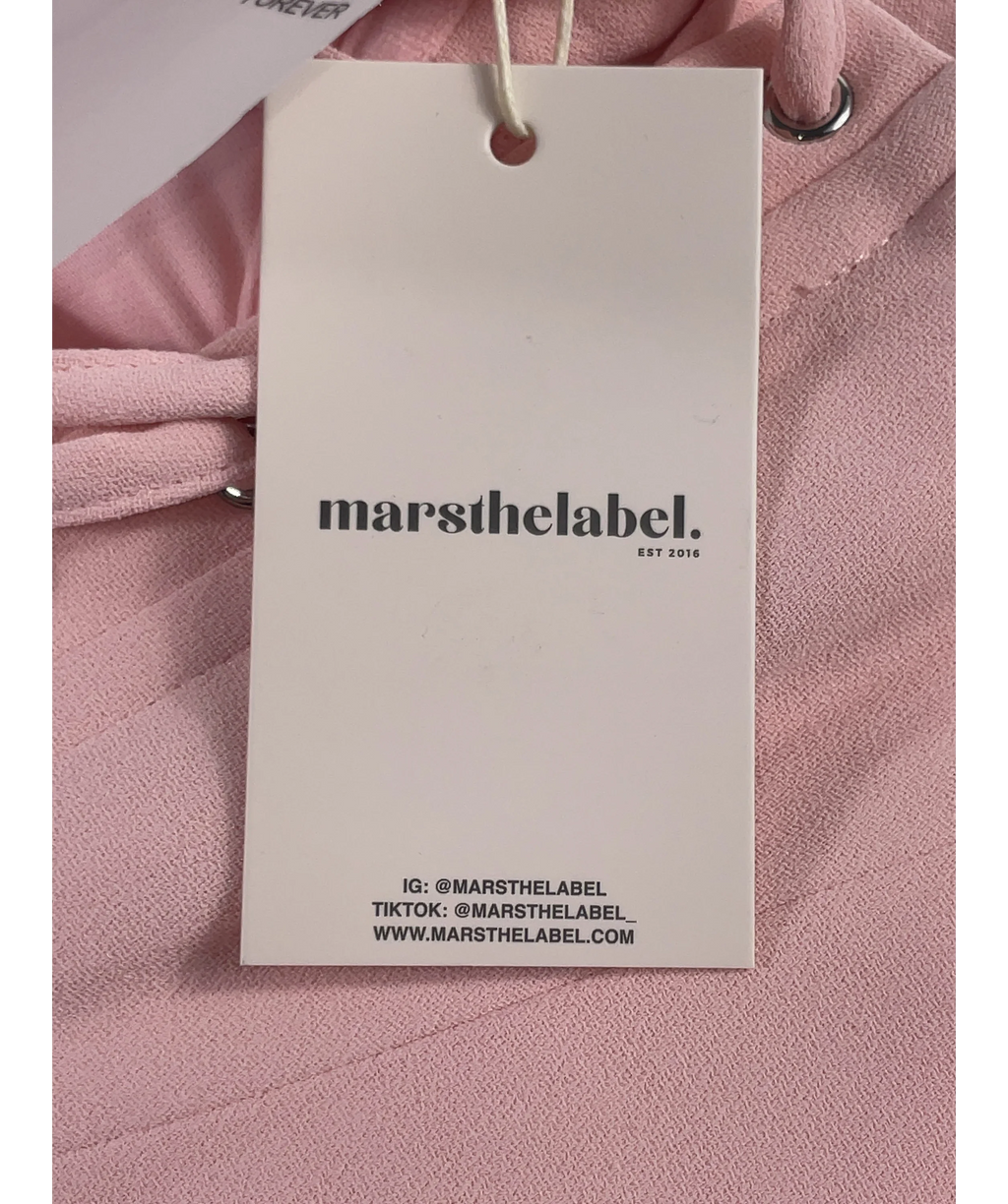 Mars the Label Pink The Everly Lace Up Corset Top Baby Pink, size UK 14 — detail