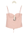 Mars the Label Pink The Everly Lace Up Corset Top Baby Pink, size UK 14 — front