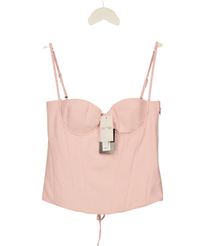 Mars the Label The Everly Lace Up Corset Top Baby Pink UK 14