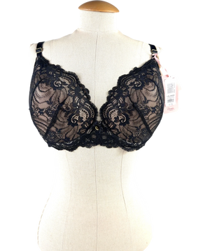 Boux Avenue Black And Nude Floral Lace Bra UK 36DD