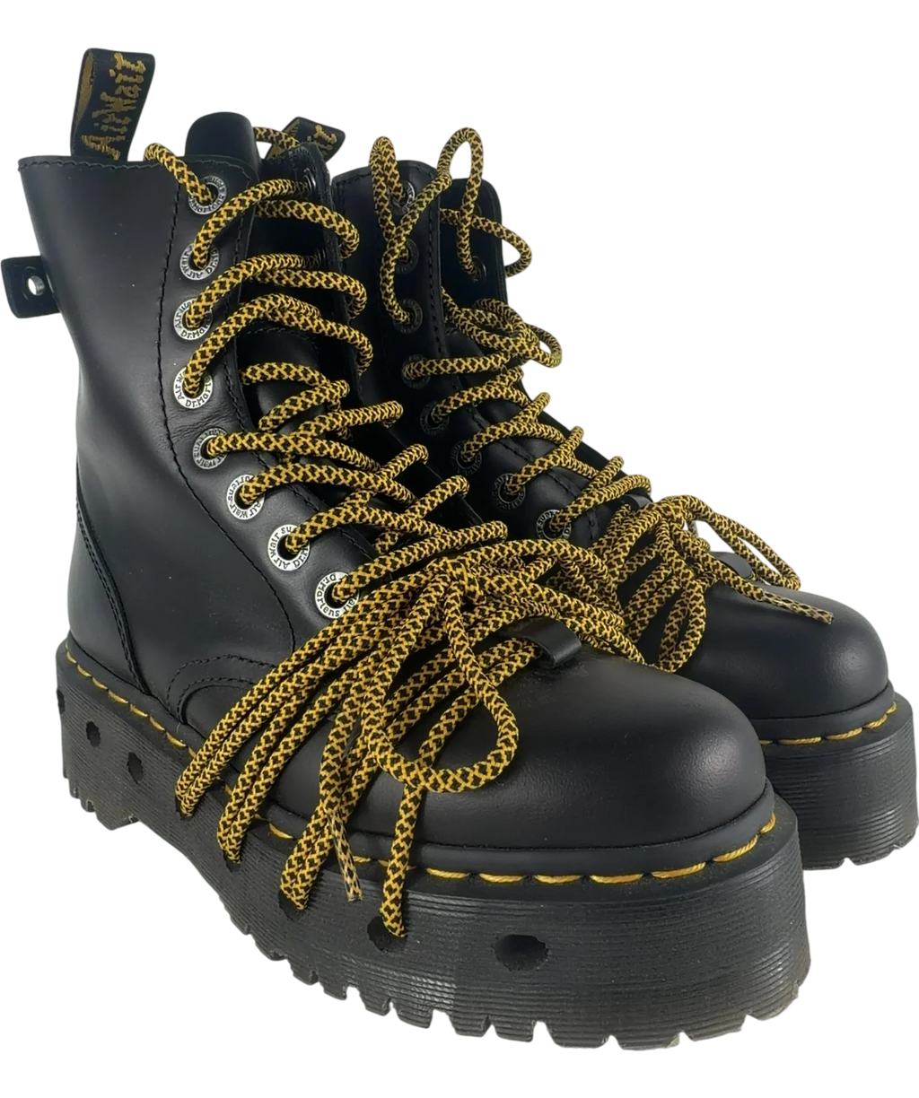 Dr Martens Black Jadon XL Abruzzo Leather Platform Boots, size UK 5 EU 38 👠 — front