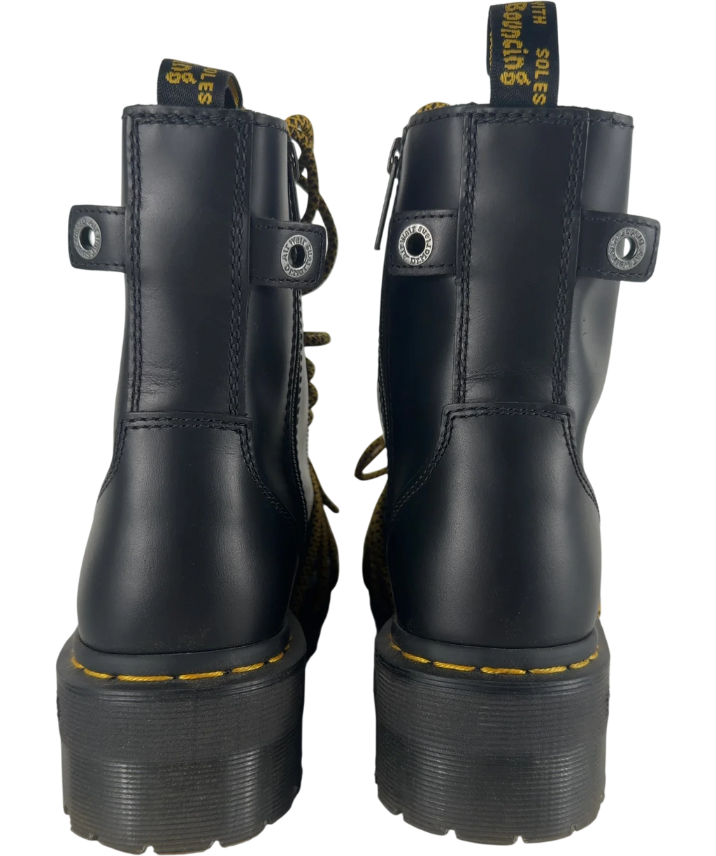 Dr Martens Black Jadon XL Abruzzo Leather Platform Boots, size UK 5 EU 38 👠 — back