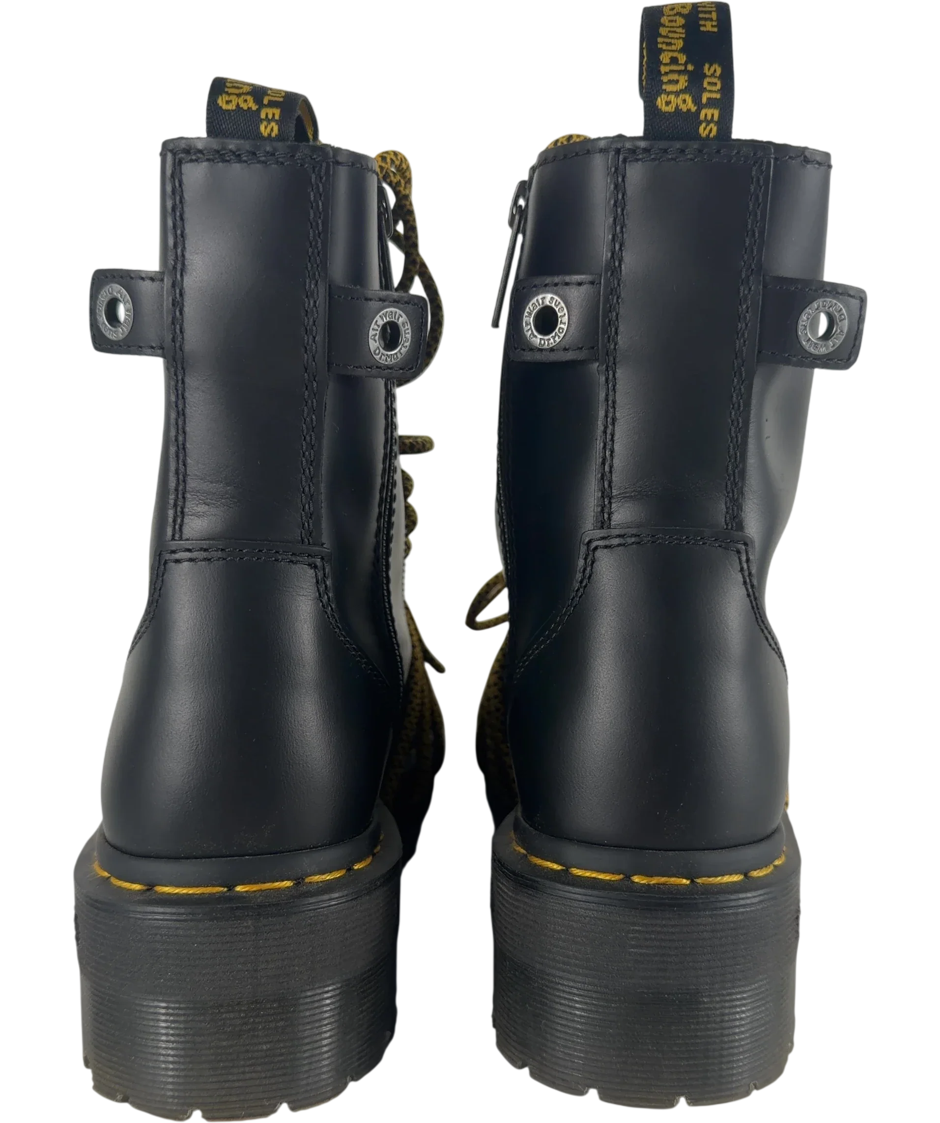 Dr Martens Black Jadon XL Abruzzo Leather Platform Boots, size UK 5 EU 38 👠 — back