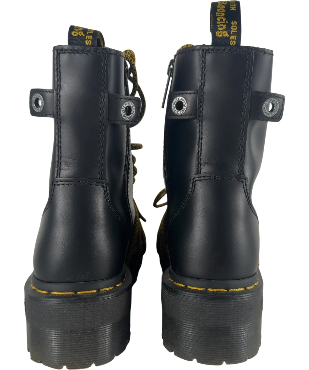 Dr Martens Black Jadon XL Abruzzo Leather Platform Boots, size UK 5 EU 38 👠 — back