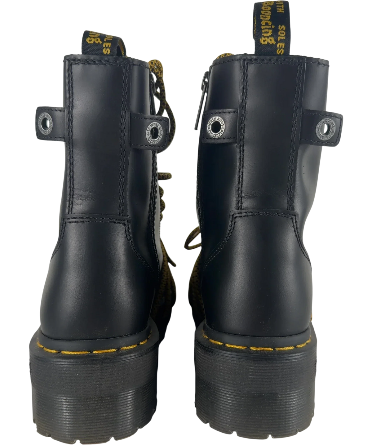 Dr Martens Black Jadon XL Abruzzo Leather Platform Boots, size UK 5 EU 38 👠 — back