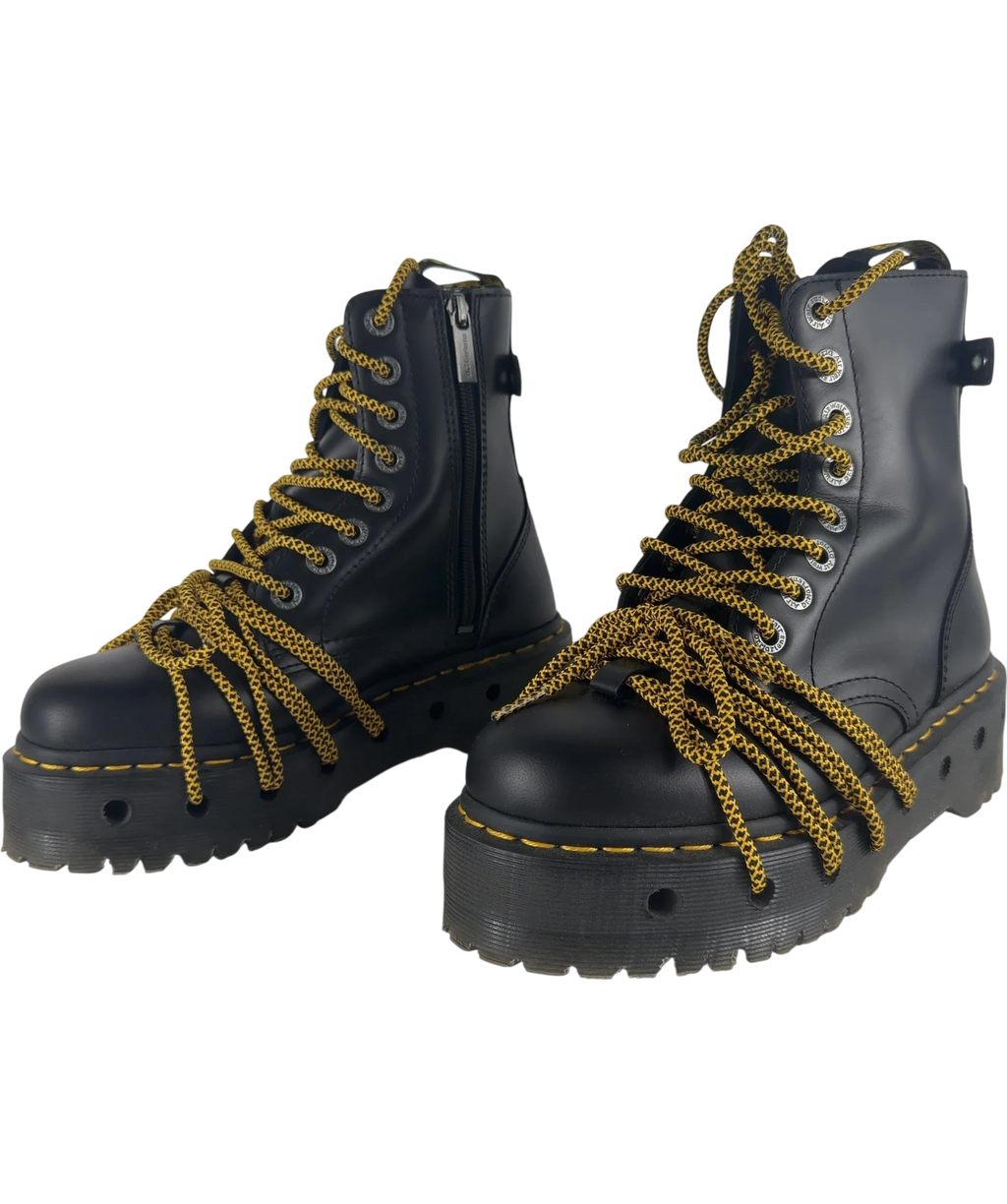 Dr Martens Black Jadon Xl Abruzzo Leather Platform Boots UK 5 EU 38 — Side (both)