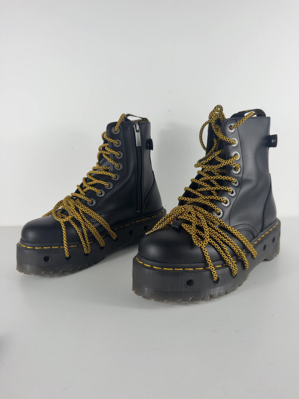 Dr Martens Black Jadon XL Abruzzo Leather Platform Boots, size UK 5 EU 38 👠 — label