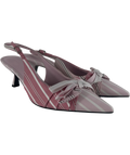 Charles & Keith Pink Striped Knot-Bow Pointed Slingback Pumps Pink, size UK 5 EU 38 👠 — front
