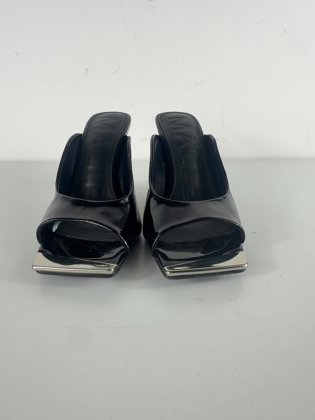 Mallet Black Amber Patent Wedge Sandals Black, size UK 5 EU 38 👠 — detail