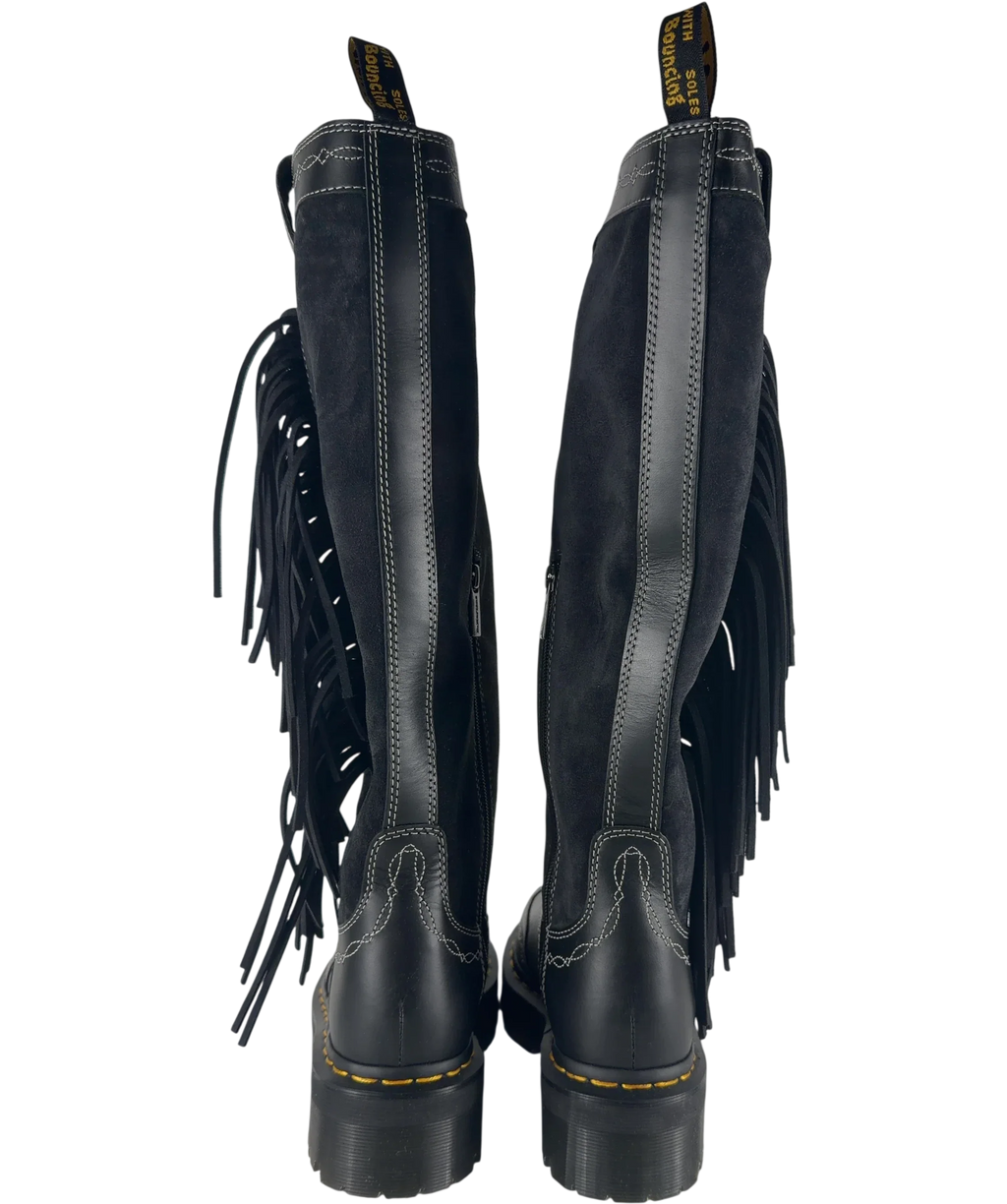 Dr Martens Black Desert Rodeo Quad Hi Knee High Boots, size UK 5 EU 38 👠 — back