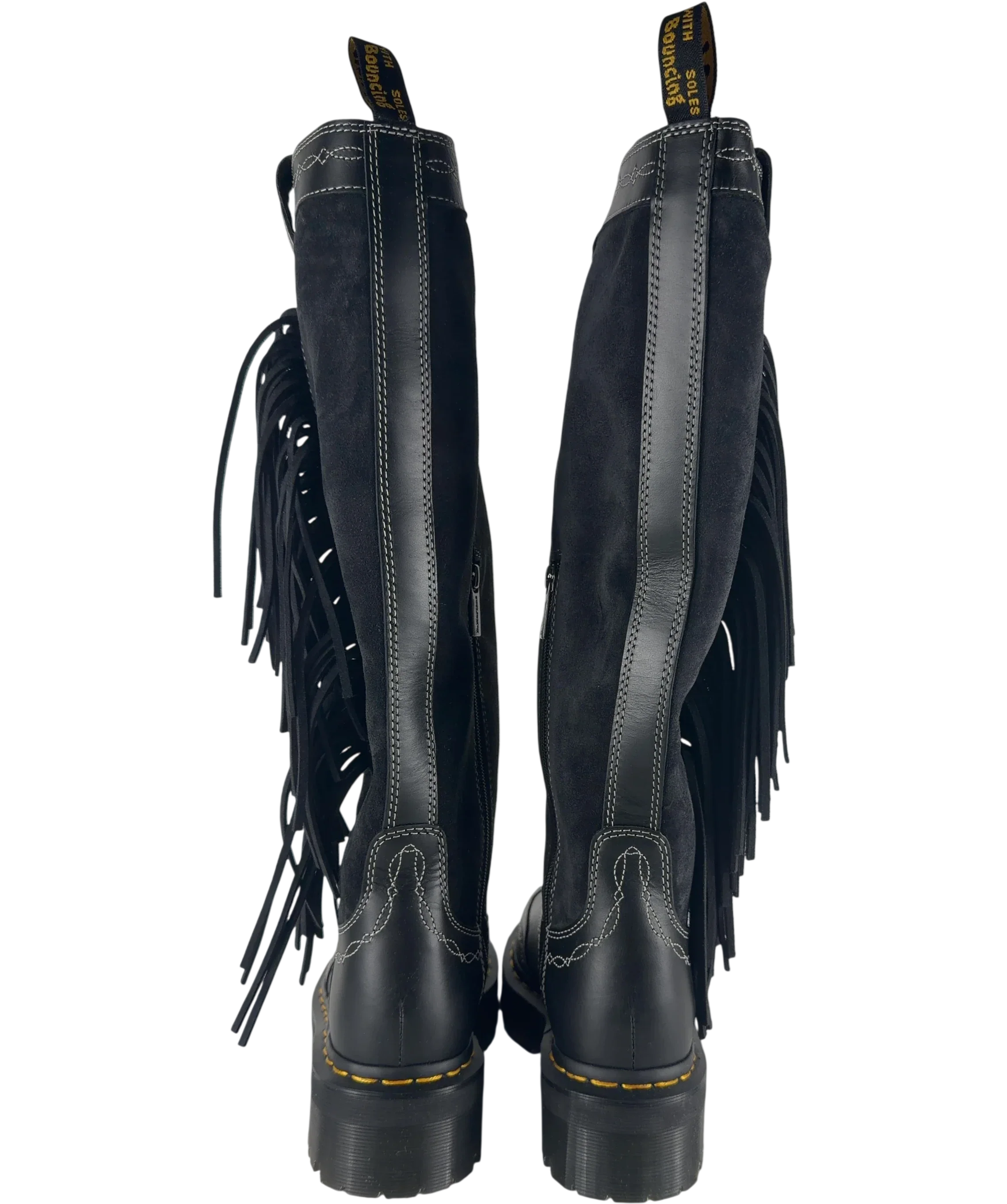 Dr Martens Black Desert Rodeo Quad Hi Knee High Boots, size UK 5 EU 38 👠 — back