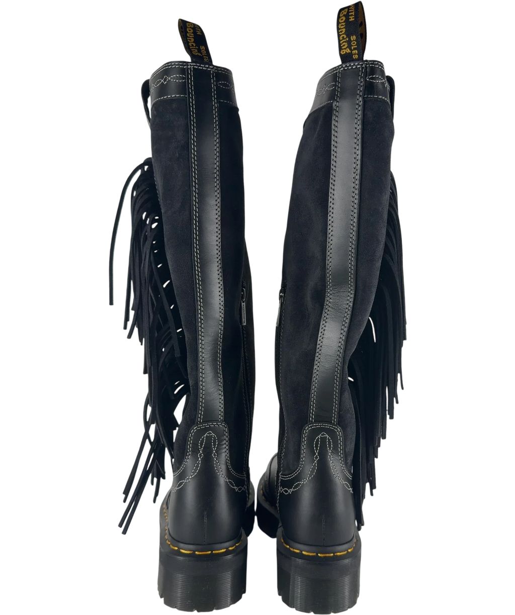 Dr Martens Black Desert Rodeo Quad Hi Knee High Boots, size UK 5 EU 38 👠 — back