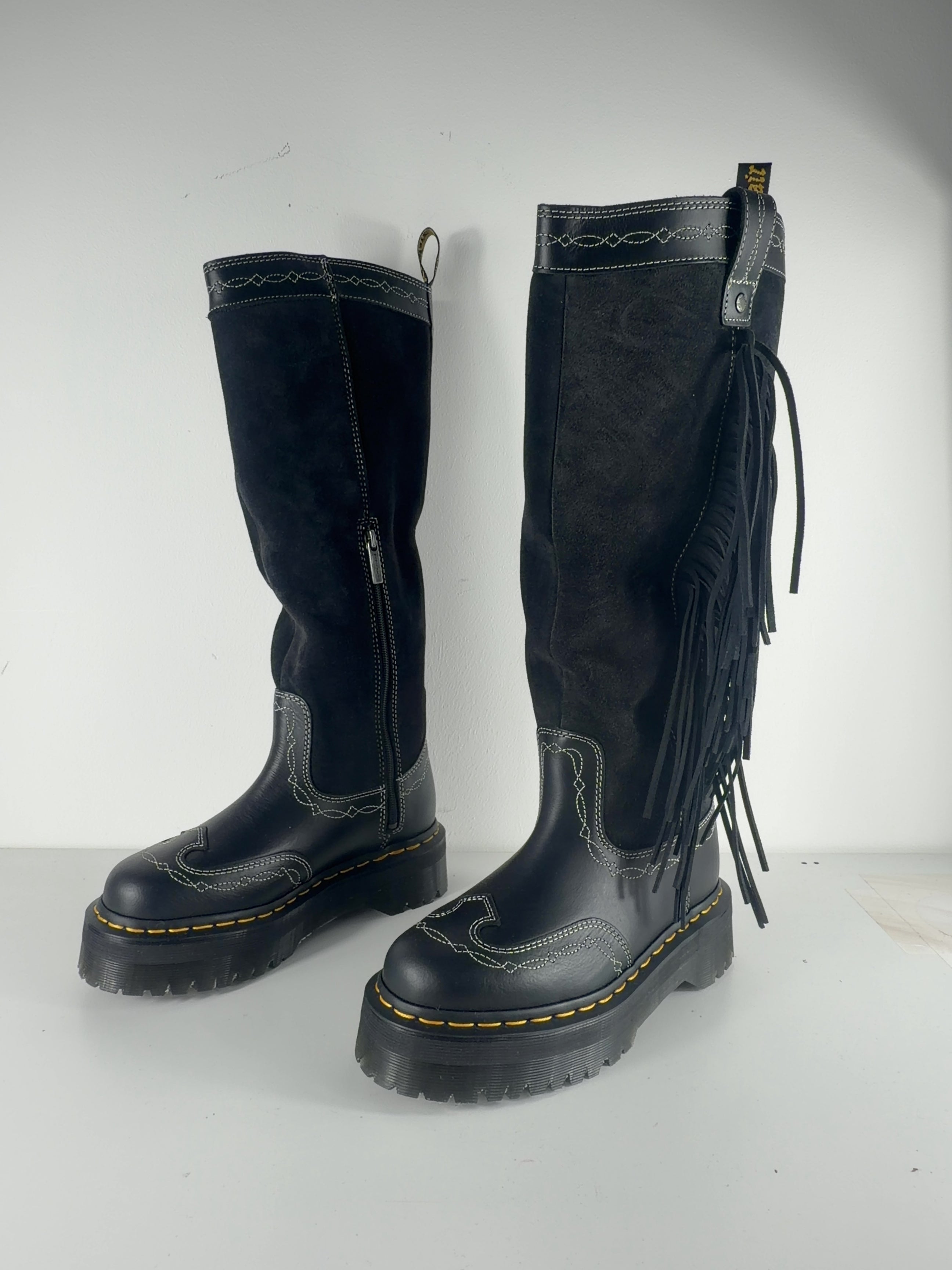 Dr Martens Black Desert Rodeo Quad Hi Knee High Boots, size UK 5 EU 38 👠 — label
