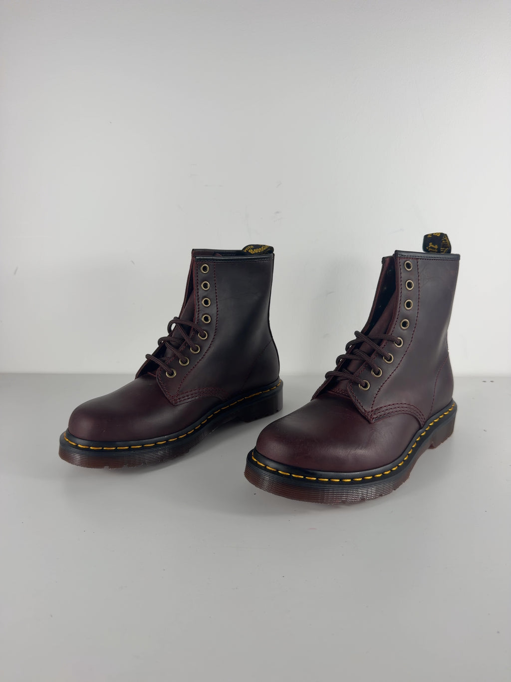 Dr Martens Red 1460 Crazy Horse Leather Lace Up Boots Cherry Red, size UK 5 EU 38 👠 — label