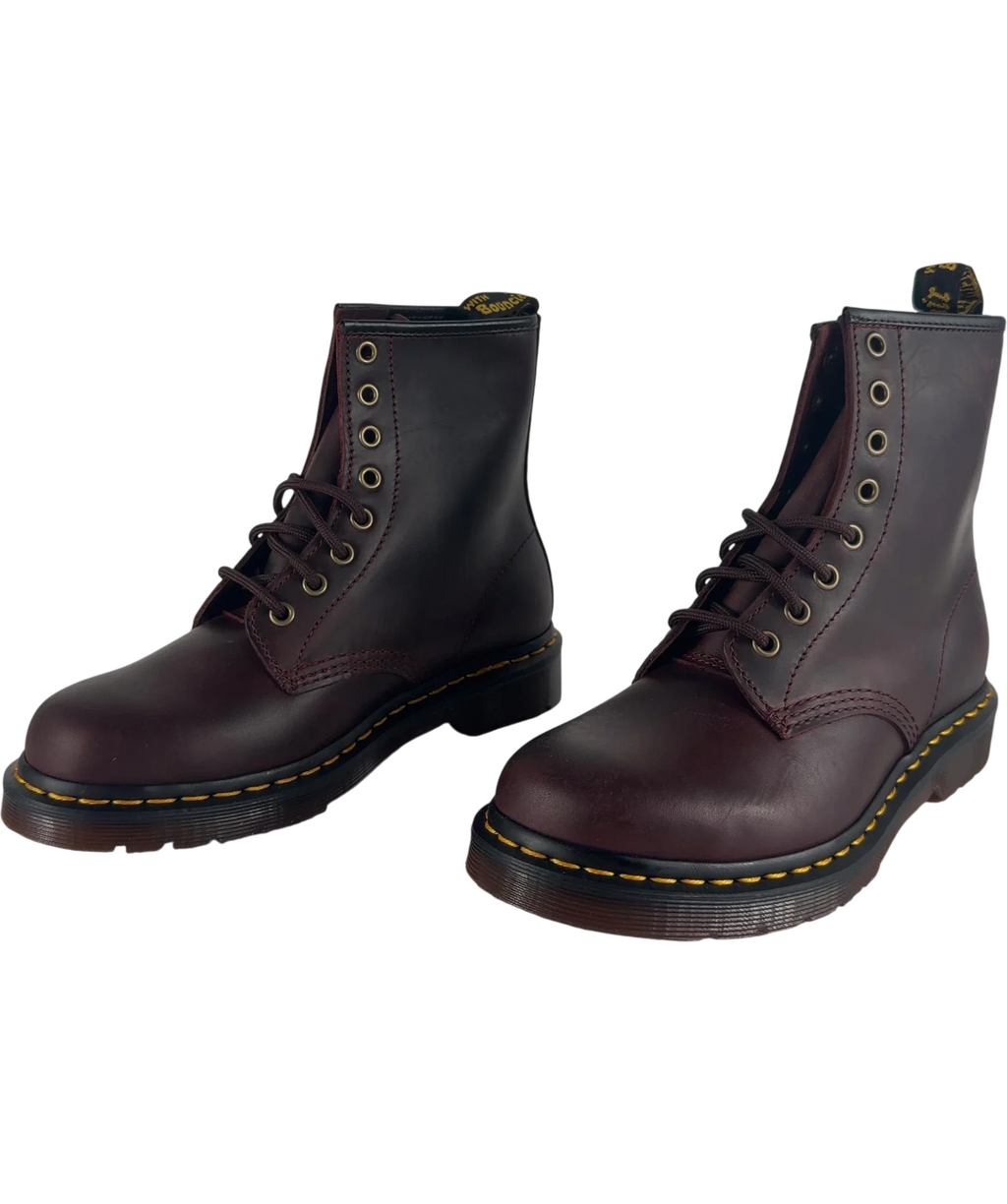 Dr Martens 1460 Crazy Horse Leather Lace Up Boots Cherry Red UK 5 EU 38 — Side (both)