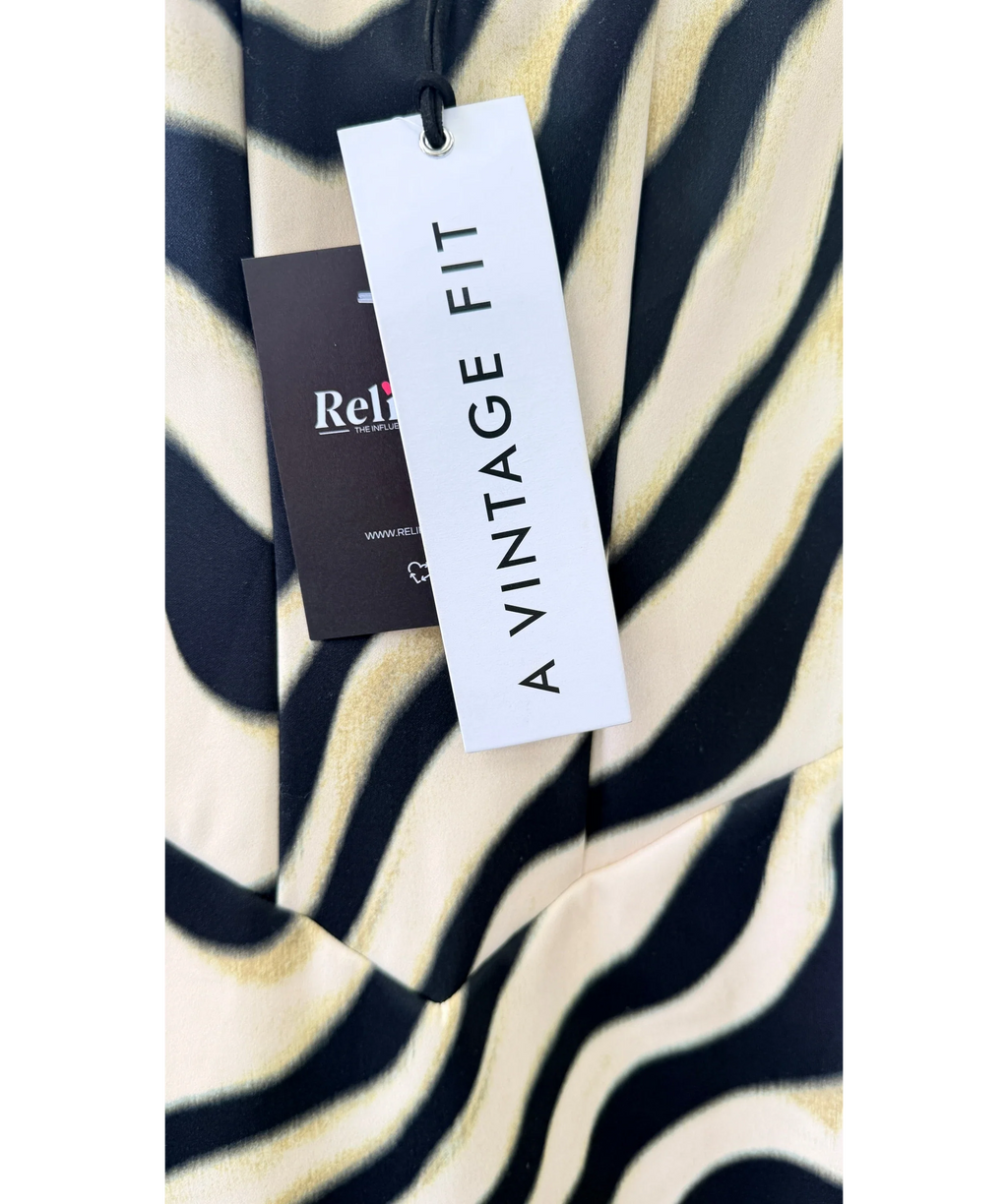 A VINTAGE FIT Cream CREAM MIX Bodycon Dress Swirl, size UK XL — detail