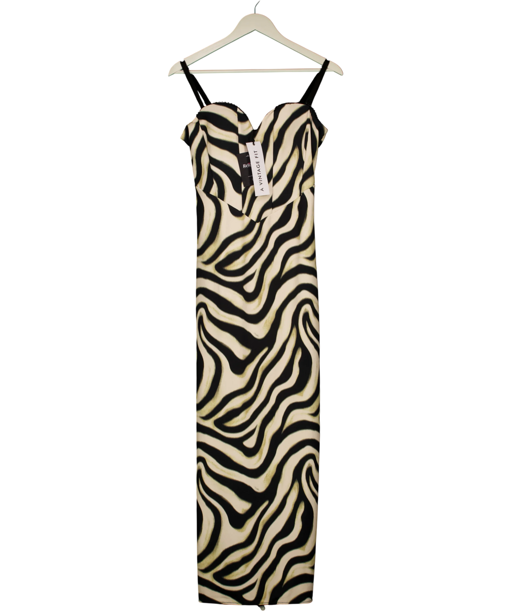 A VINTAGE FIT Cream CREAM MIX Bodycon Dress Swirl, size UK XL — front