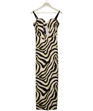 A VINTAGE FIT Cream Mix Bodycon Dress Swirl UK XL