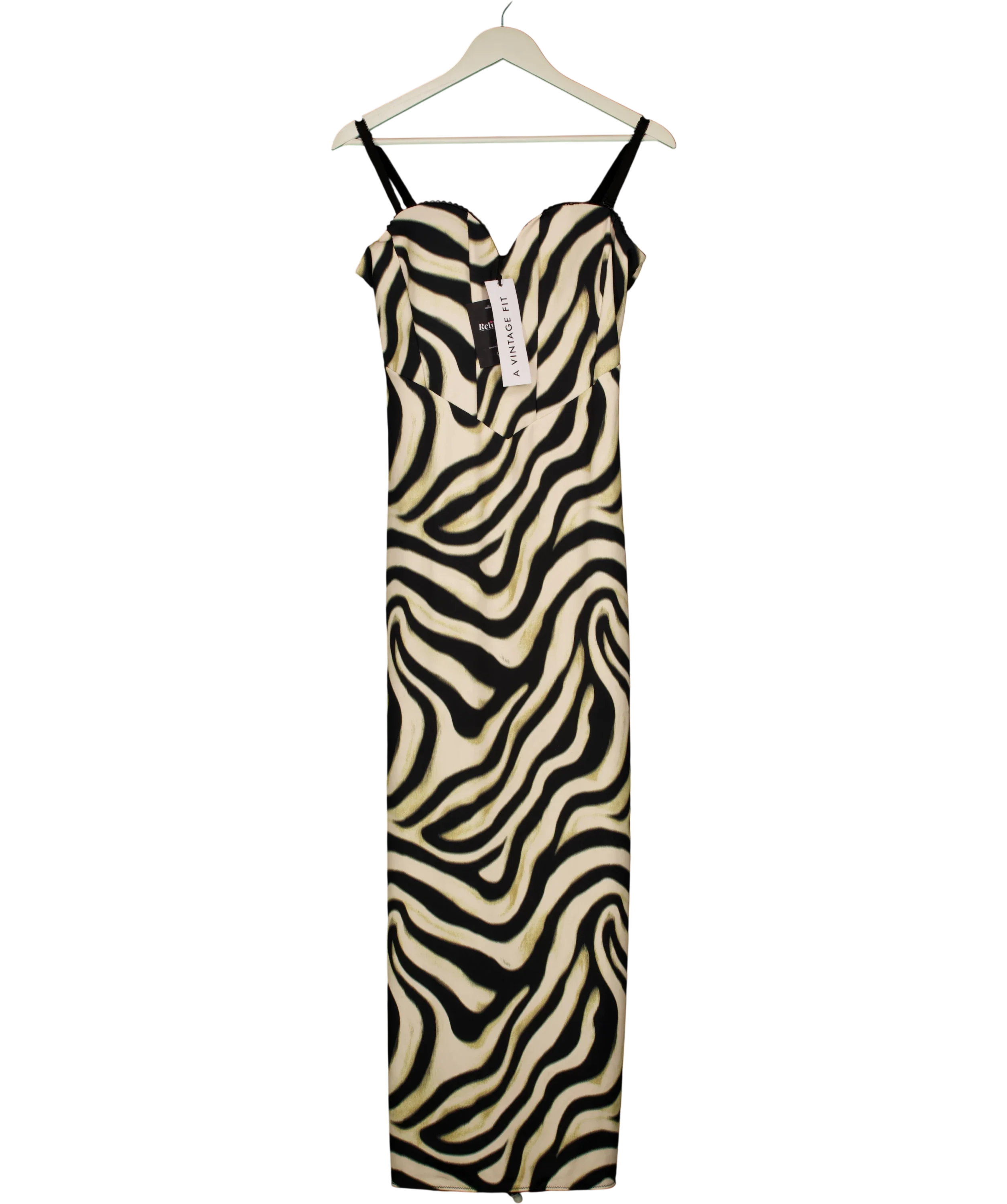 A VINTAGE FIT Cream CREAM MIX Bodycon Dress Swirl, size UK XL — front