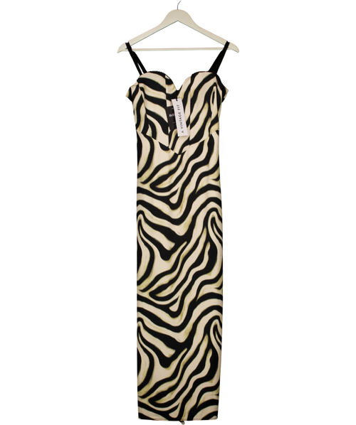 A VINTAGE FIT Cream CREAM MIX Bodycon Dress Swirl, size UK XL — front