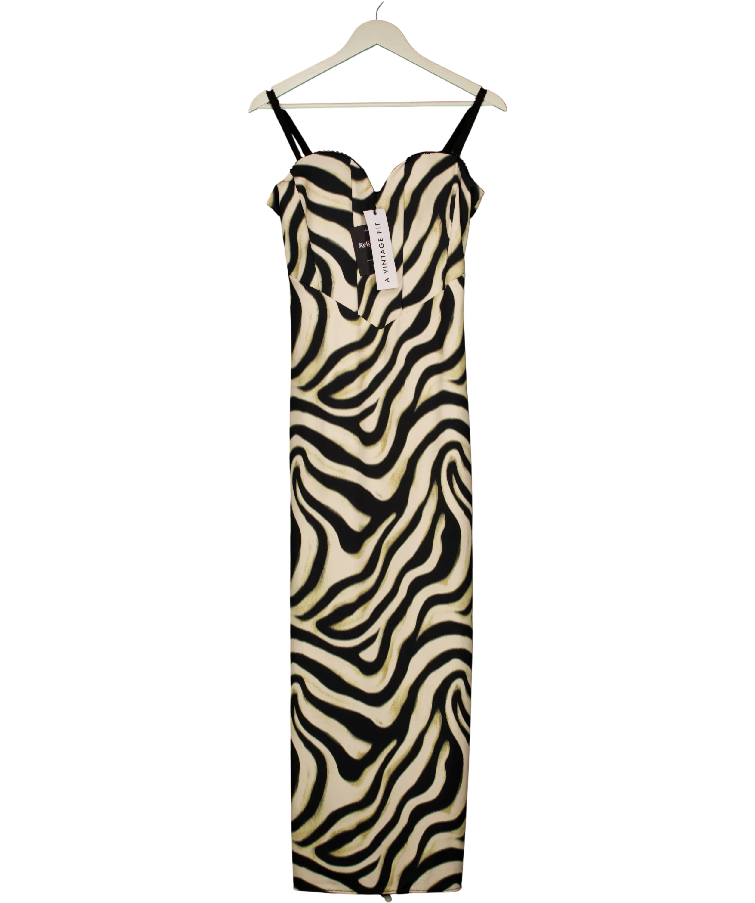 A VINTAGE FIT Cream CREAM MIX Bodycon Dress Swirl, size UK XL — front