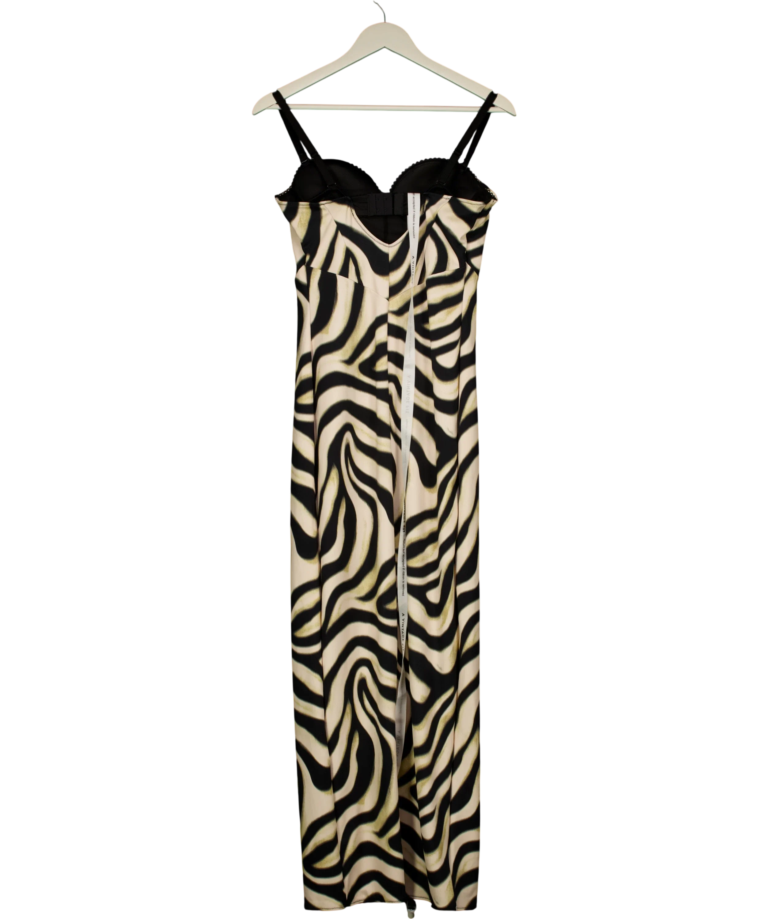 A VINTAGE FIT Cream CREAM MIX Bodycon Dress Swirl, size UK XL — back