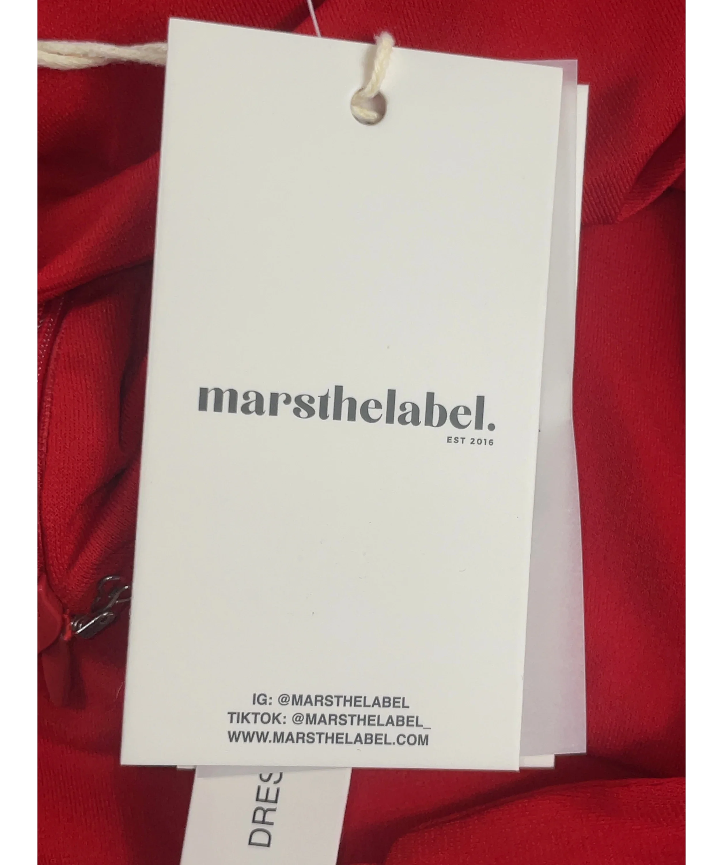 Mars the Label Red The Sandra CORSET WAIST Capri Jumpsuit in Bright Red, size UK 16 — detail