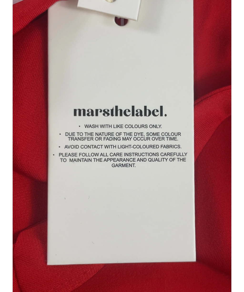 Mars the Label Red The Sandra CORSET WAIST Capri Jumpsuit in Bright Red, size UK 16 — label