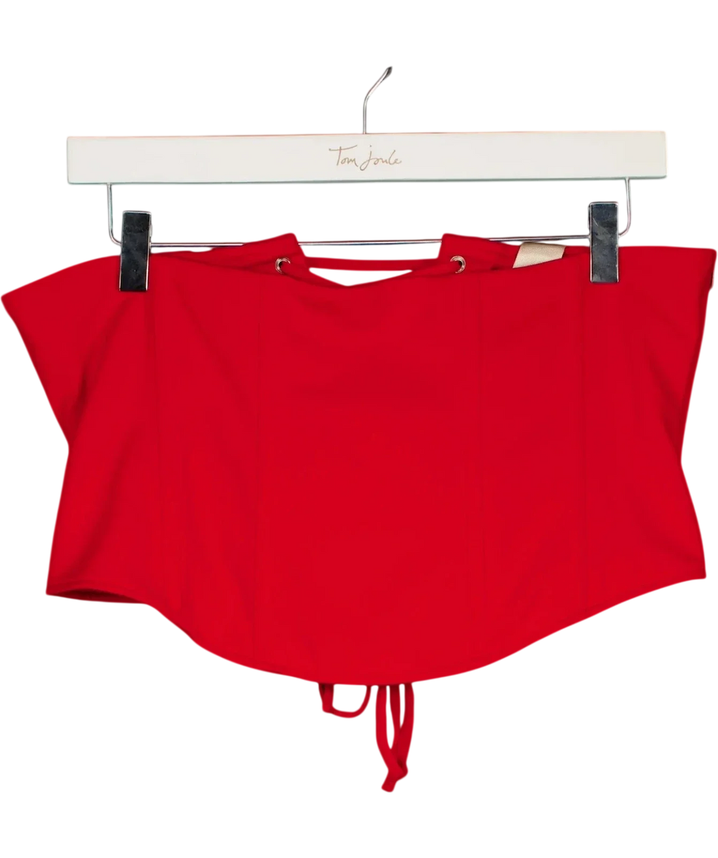 Mars the Label Red The Sandra CORSET WAIST Capri Jumpsuit in Bright Red, size UK 16 — care label