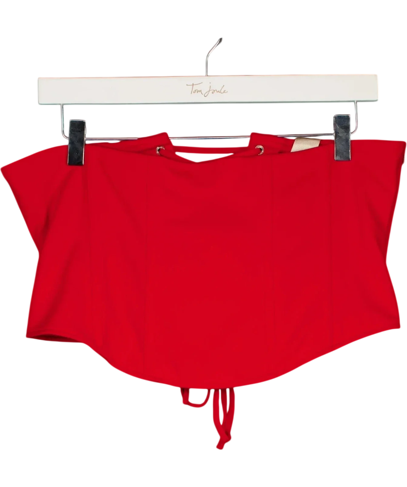 Mars the Label Red The Sandra CORSET WAIST Capri Jumpsuit in Bright Red, size UK 16 — care label