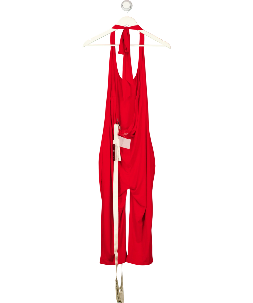 Mars the Label Red The Sandra CORSET WAIST Capri Jumpsuit in Bright Red, size UK 16 — back