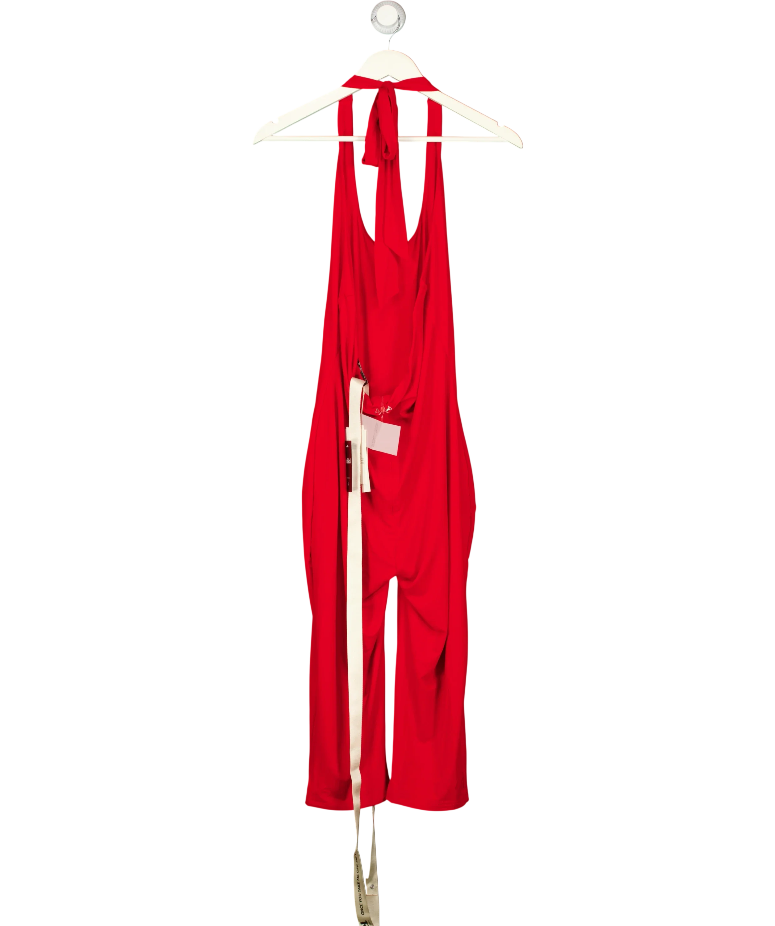 Mars the Label Red The Sandra CORSET WAIST Capri Jumpsuit in Bright Red, size UK 16 — back