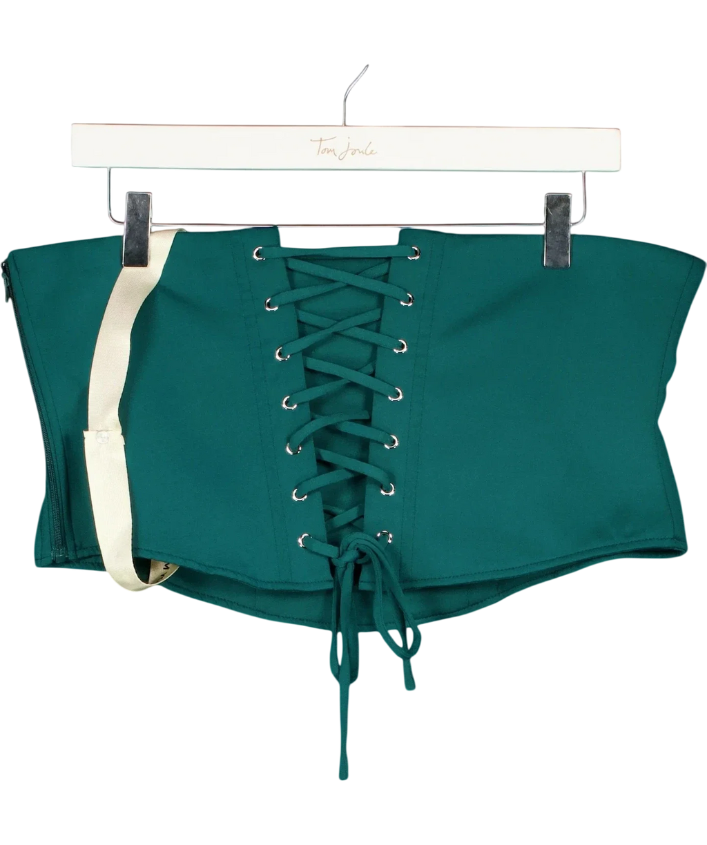 Mars the Label Green The Sandra Corset Waist Capri Jumpsuit In TEAL GREEN, size UK 18 — back