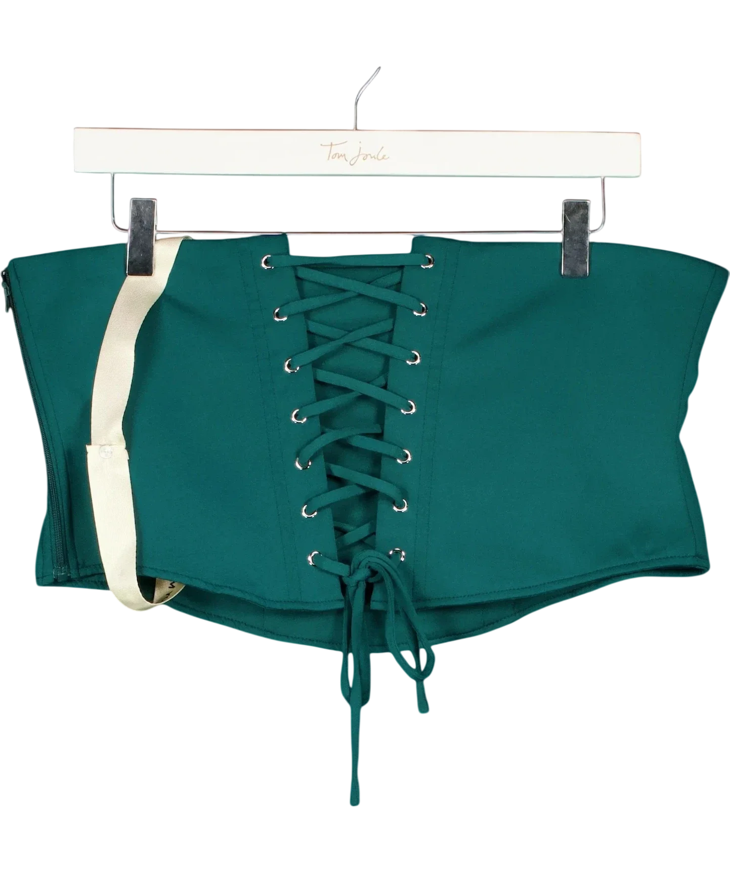 Mars the Label Green The Sandra Corset Waist Capri Jumpsuit In TEAL GREEN, size UK 18 — back