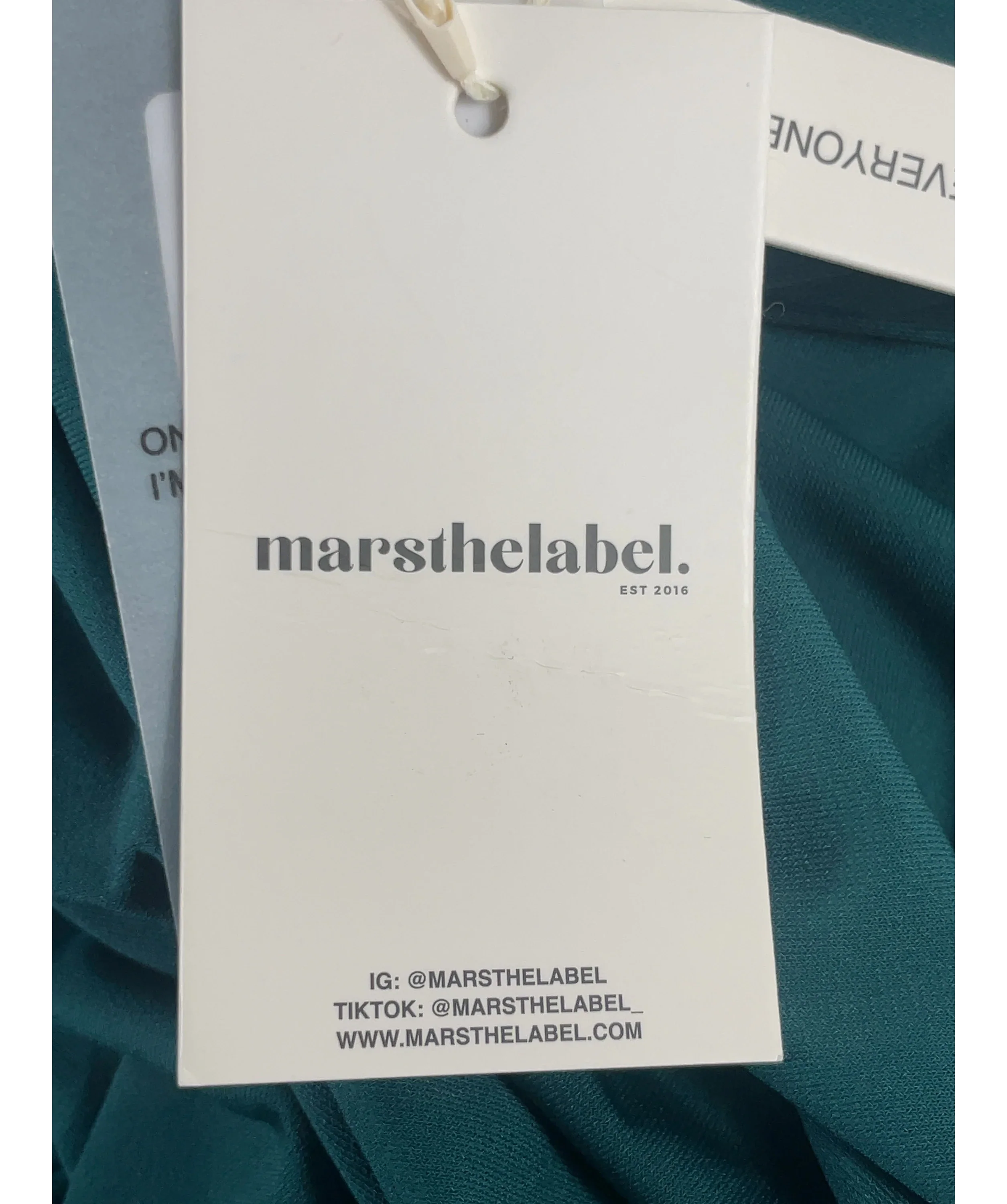 Mars the Label Green The Sandra Corset Waist Capri Jumpsuit In TEAL GREEN, size UK 18 — detail