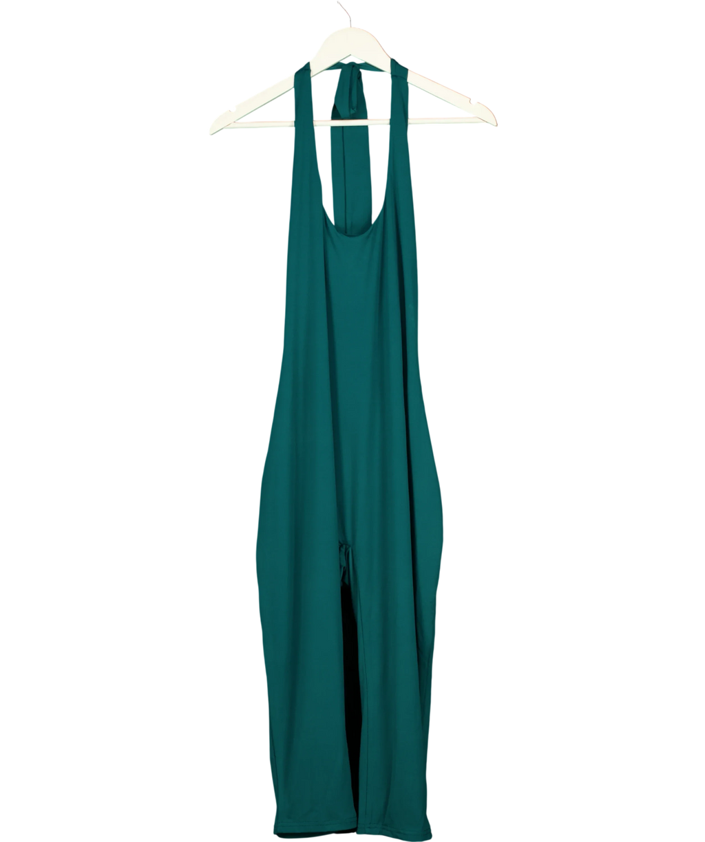 Mars the Label Green The Sandra Corset Waist Capri Jumpsuit In TEAL GREEN, size UK 18 — front