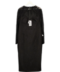Nadine Merabi Black Mylene Black Lace Midi Dress, size UK 18 — front