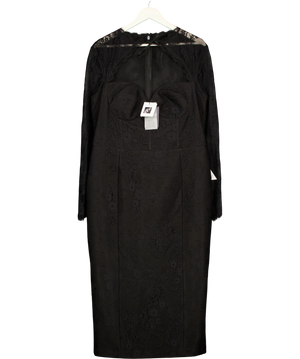 Nadine Merabi Mylene Black Lace Midi Dress UK 18