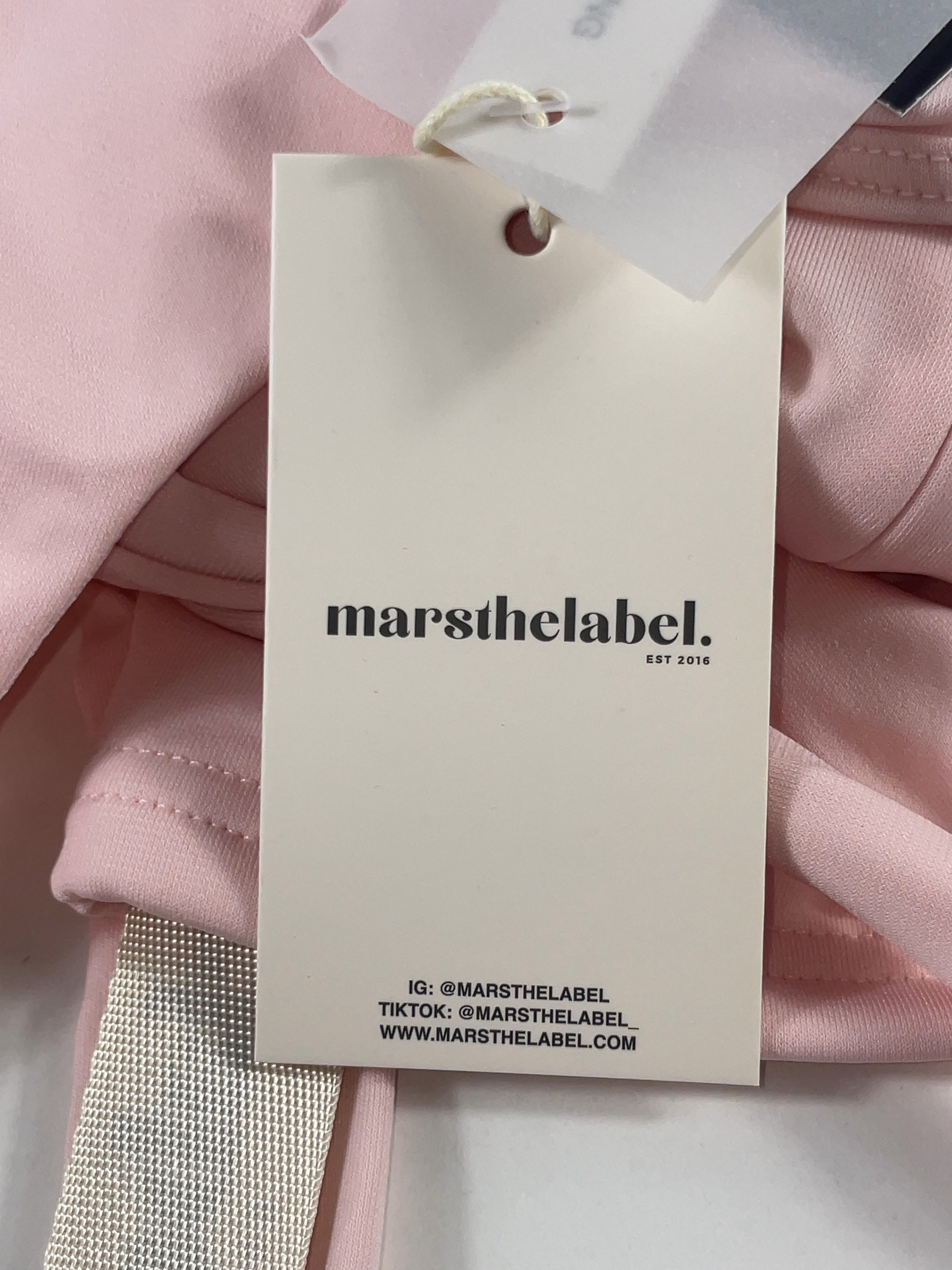 Mars the Label Pink The Sandra Corset Waist Capri Jumpsuit In PINK, size UK 16 — detail