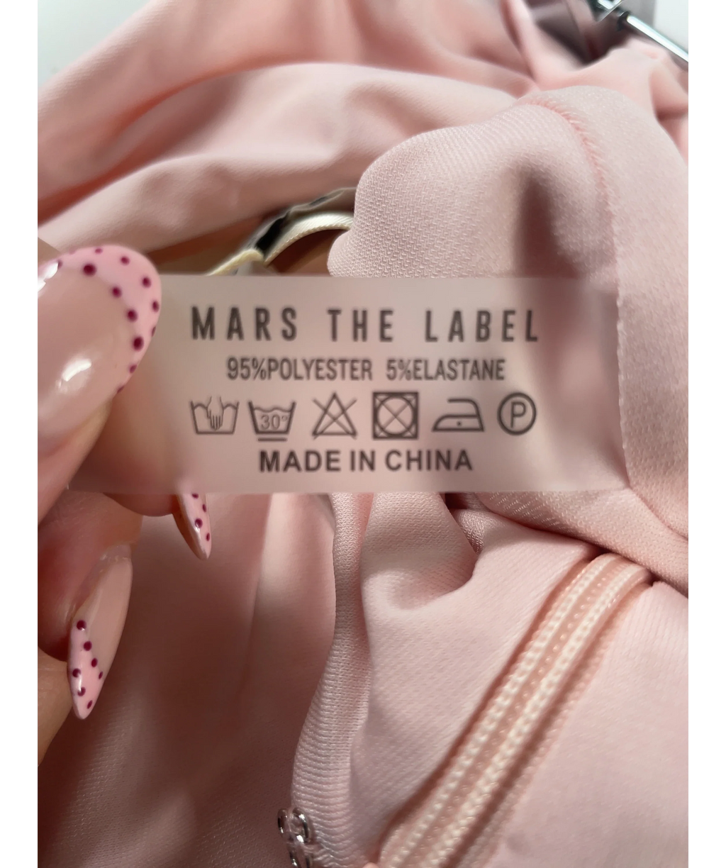 Mars the Label Pink The Sandra Corset Waist Capri Jumpsuit In PINK, size UK 16 — label