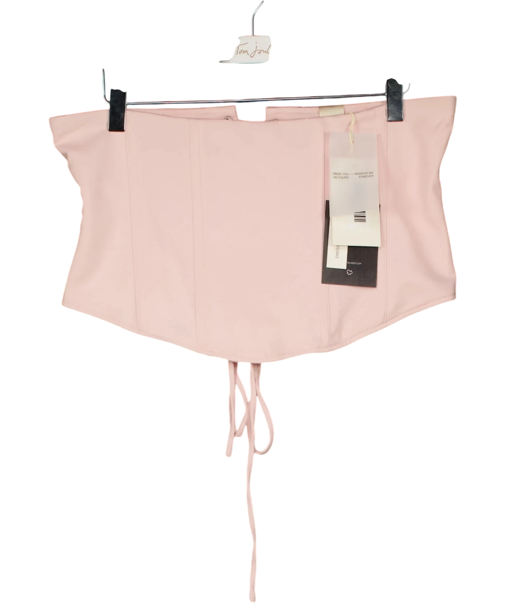 Mars the Label Pink The Sandra Corset Waist Capri Jumpsuit In PINK, size UK 16 — care label