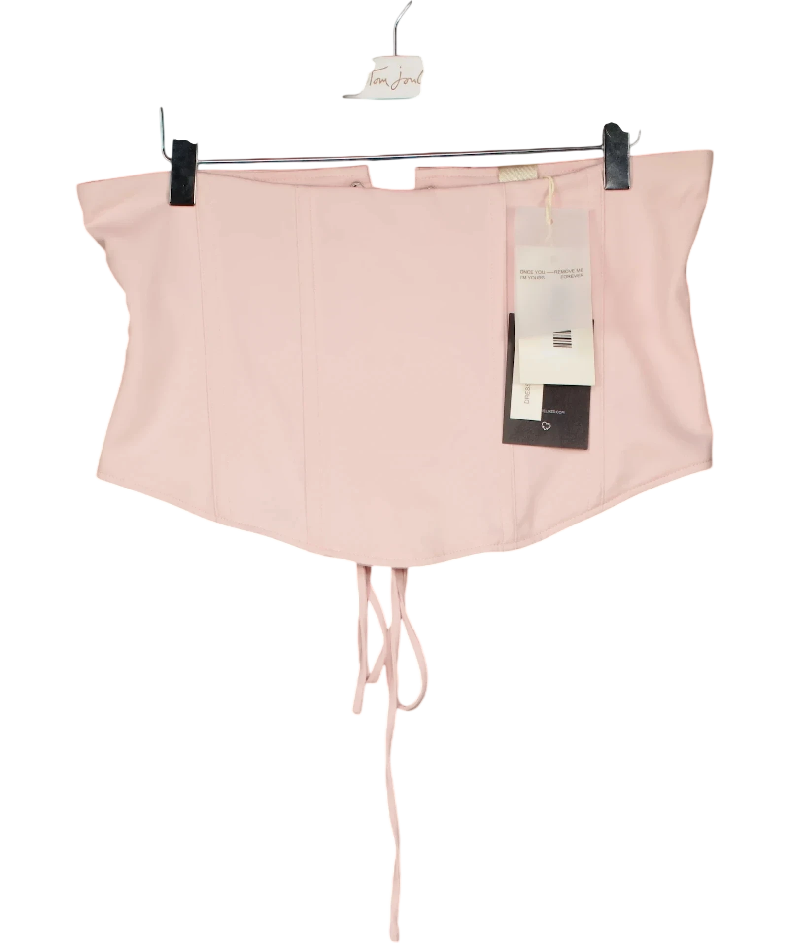 Mars the Label Pink The Sandra Corset Waist Capri Jumpsuit In PINK, size UK 16 — care label