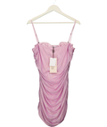 OH POLLY Purple Neréa Embellished Ruched Peekaboo Mini Dress, size UK 16 — front