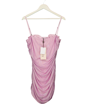 OH POLLY Purple Neréa Embellished Ruched Peekaboo Mini Dress UK 16