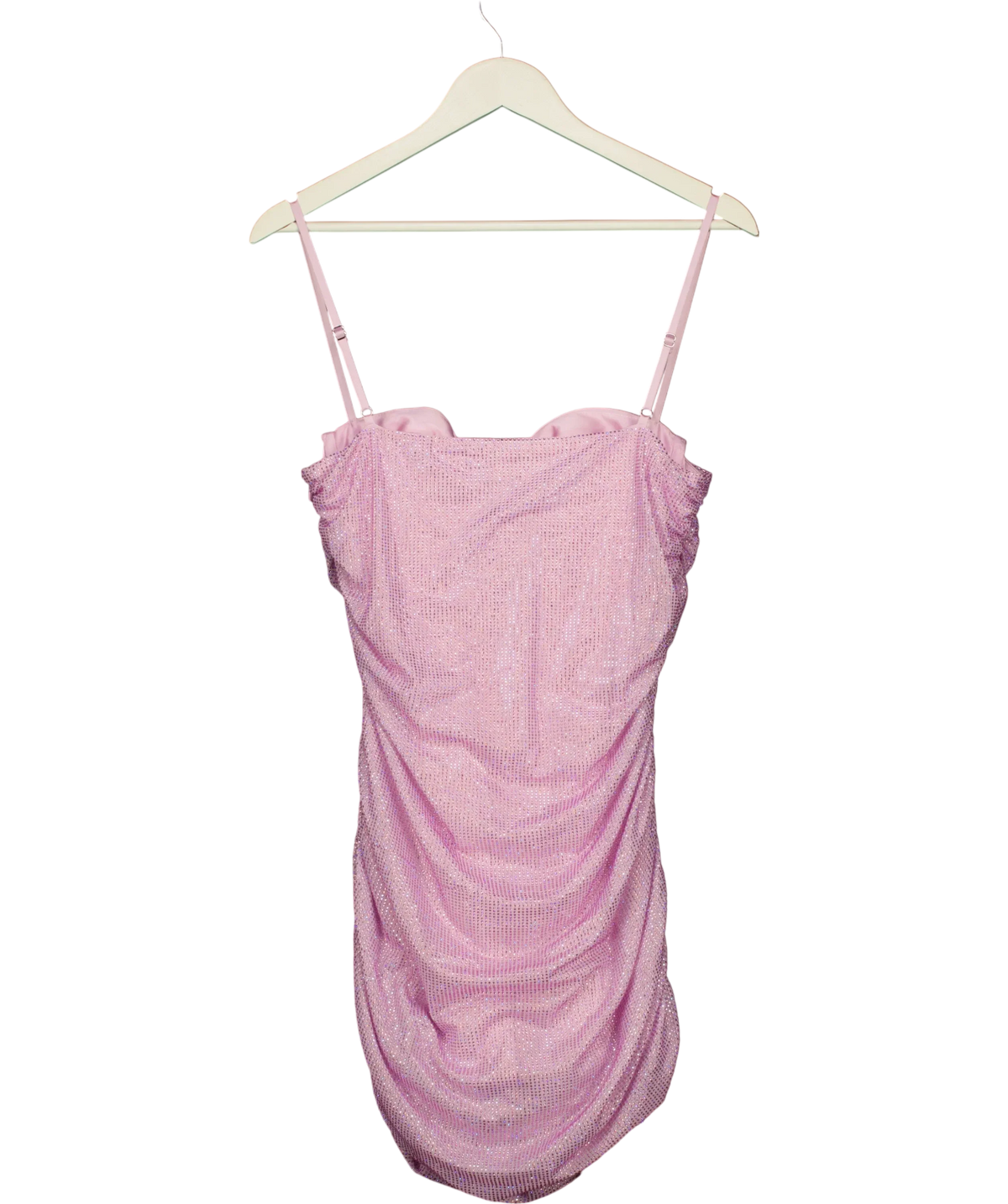 OH POLLY Purple Neréa Embellished Ruched Peekaboo Mini Dress, size UK 16 — back