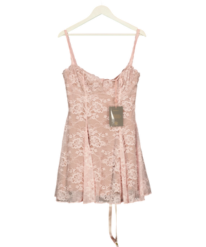 House of CB Alice Perfectly Pink Lace Mini Dress L+ UK L