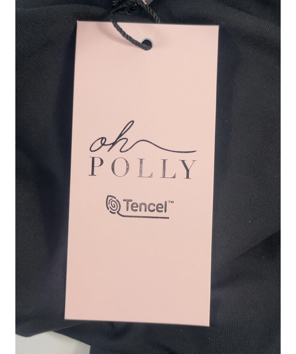 OH POLLY Black Calla Modal Lace-Trim Capri Jumpsuit Black, size UK XL — detail