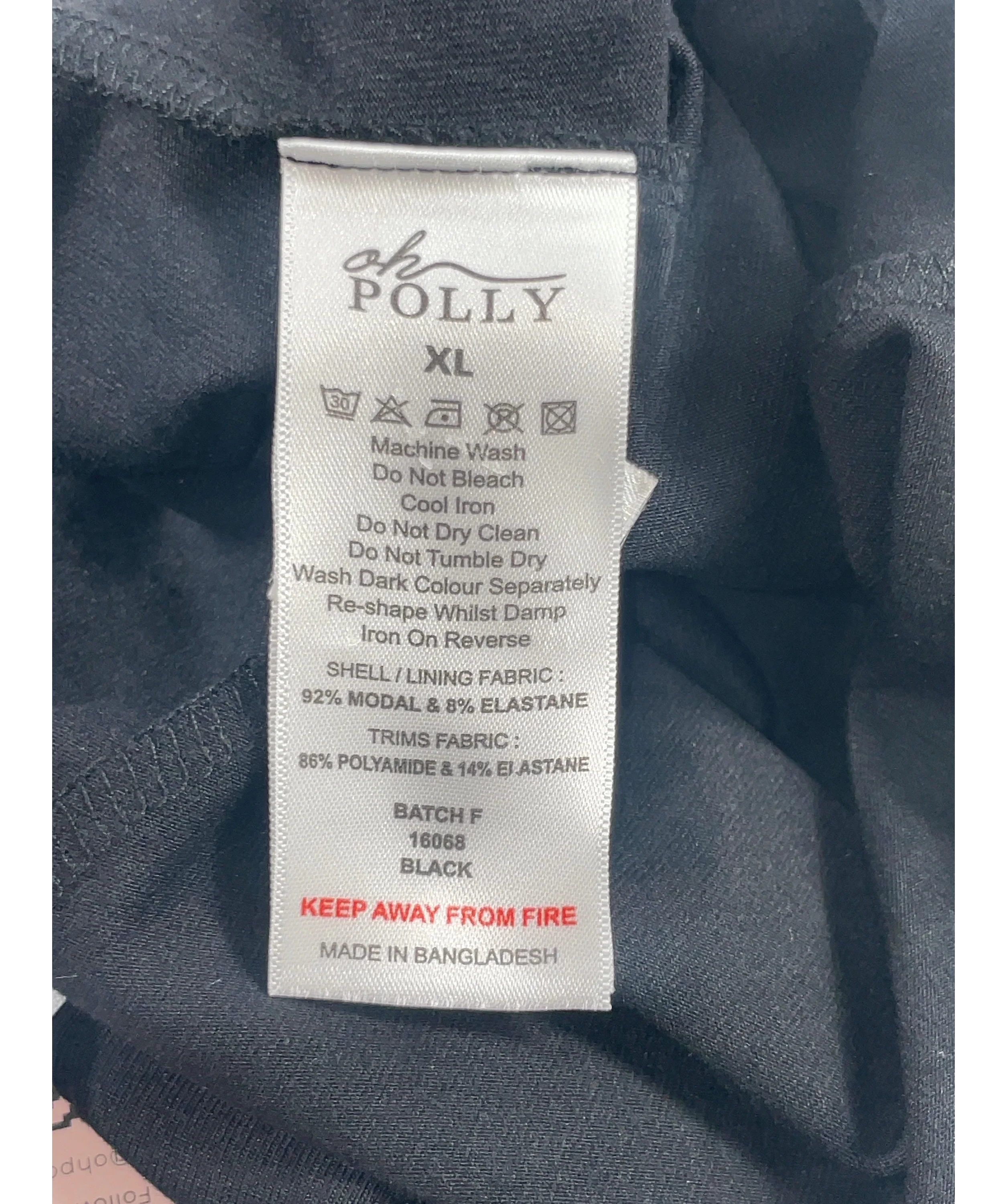 OH POLLY Black Calla Modal Lace-Trim Capri Jumpsuit Black, size UK XL — label