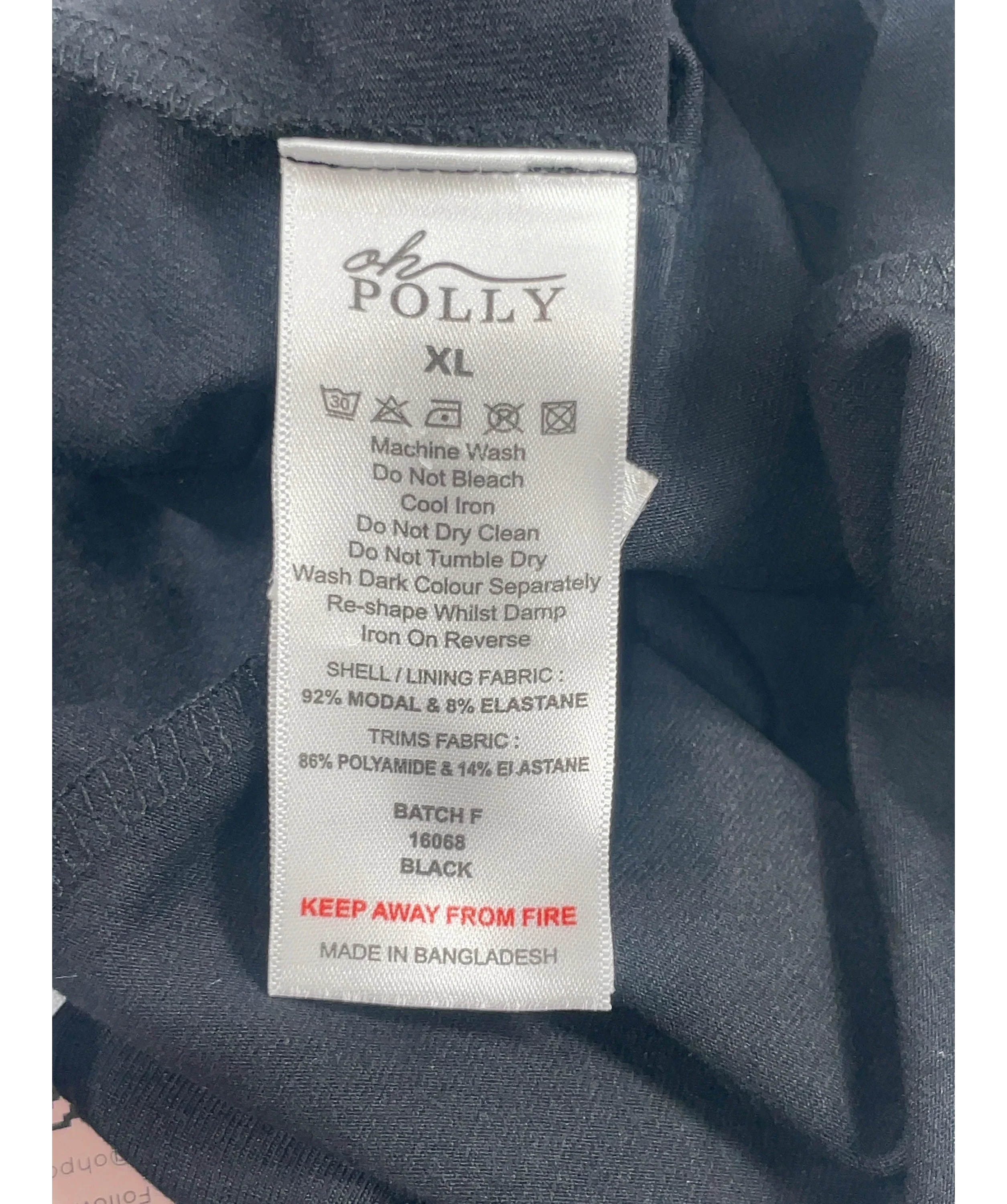 OH POLLY Black Calla Modal Lace-Trim Capri Jumpsuit Black, size UK XL — label